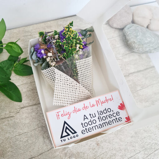 Mini bouquet de flores permanentes💐Caja y tarjeta (min 10 unidades) - Imagen 4